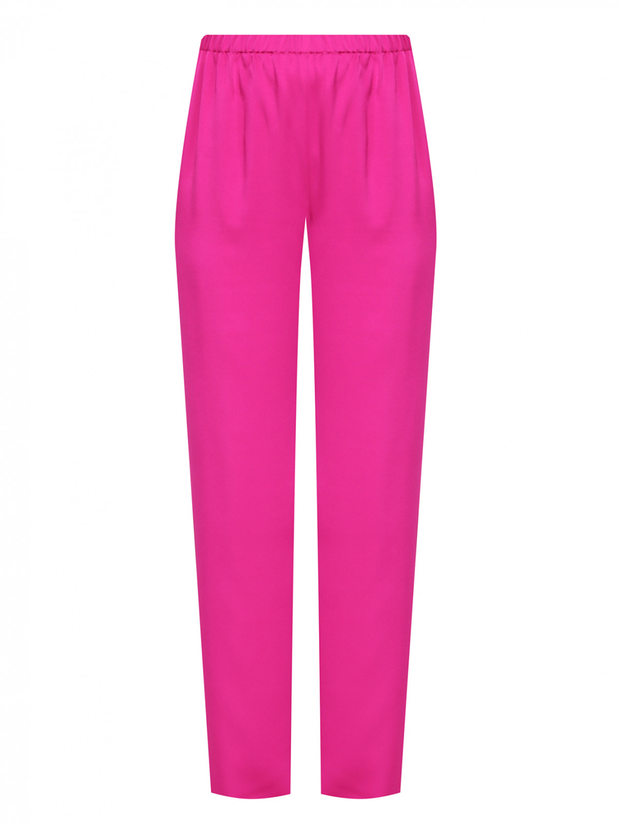 Однотонные брюки на резинке Marina Rinaldi  –  Общий вид  – Цвет:  Розовый