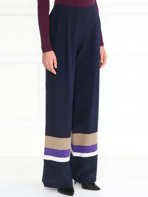 Шелковые брюки с контрастными вставками Alberta Ferretti - Модель Верх-Низ