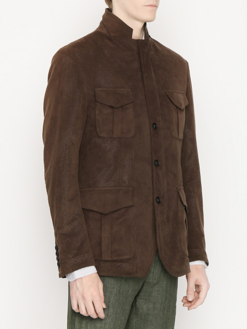 Куртка из эко-кожи с накладными карманами Montecore - МодельВерхНиз