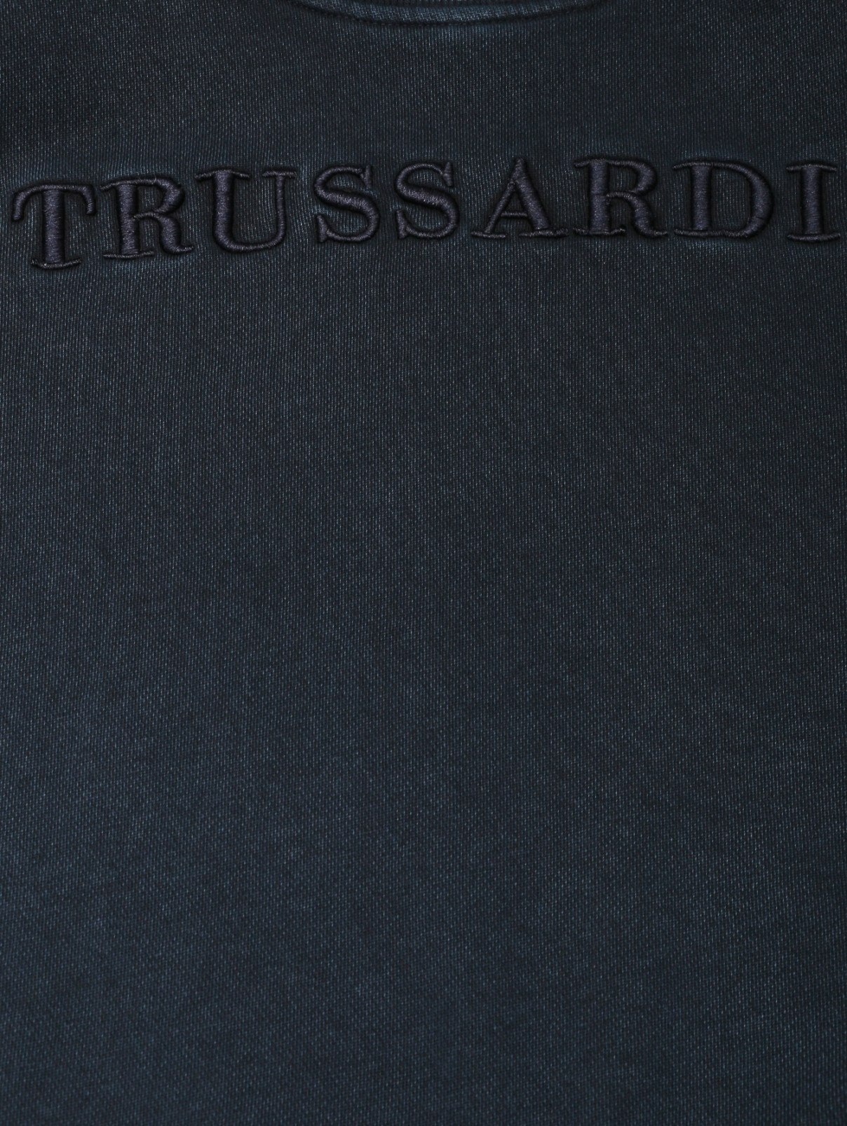 Хлопковый свитшот с вышивкой Trussardi  –  Деталь  – Цвет:  Синий