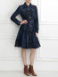 Платье из темного денима с узором Moschino Couture  –  Модель Общий вид
