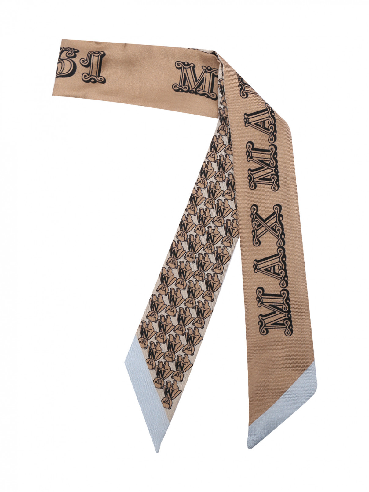 Шарф-галстук из шелка Max Mara  –  Общий вид  – Цвет:  Бежевый