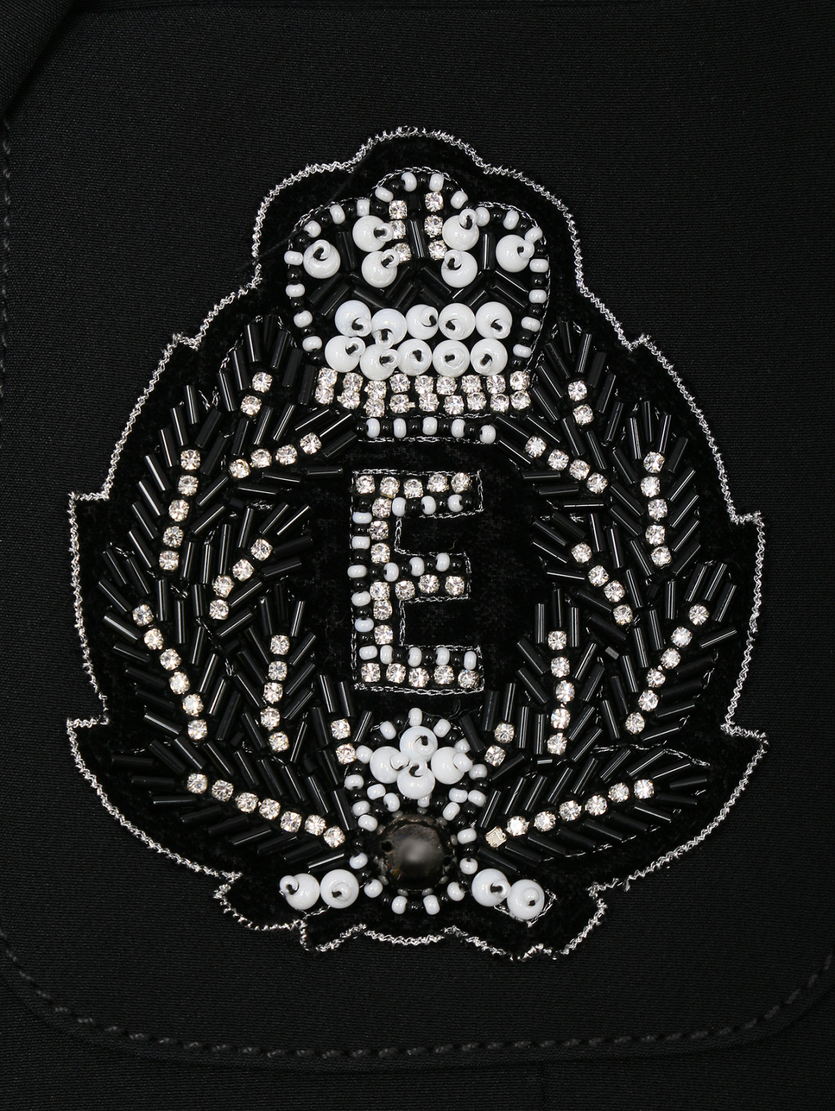 Пиджак однотонный с аппликацией Ermanno Firenze  –  Деталь2  – Цвет:  Черный