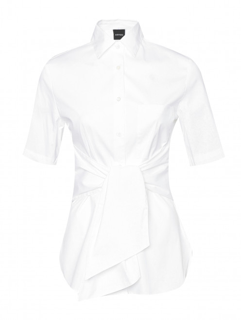 Блуза из хлопка с поясом - Общий вид