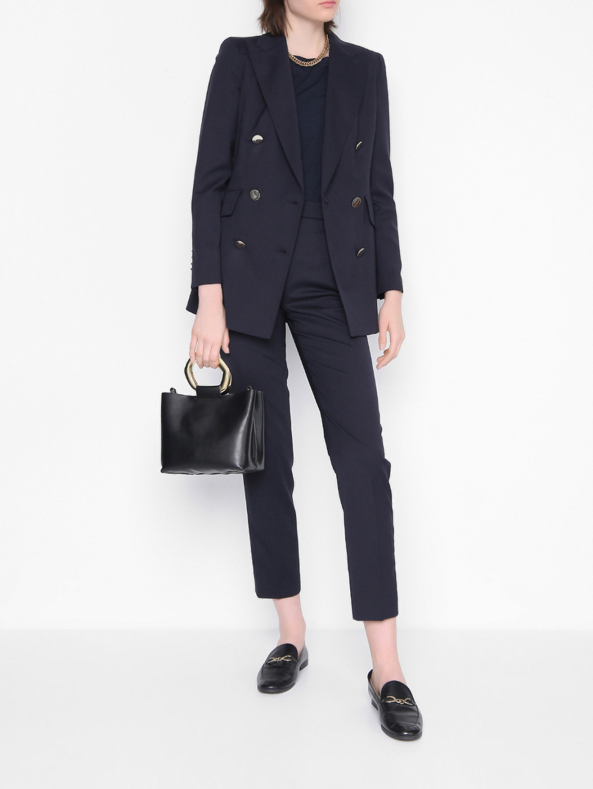 Прямые брюки с карманами Luisa Spagnoli  –  МодельОбщийВид  – Цвет:  Черный