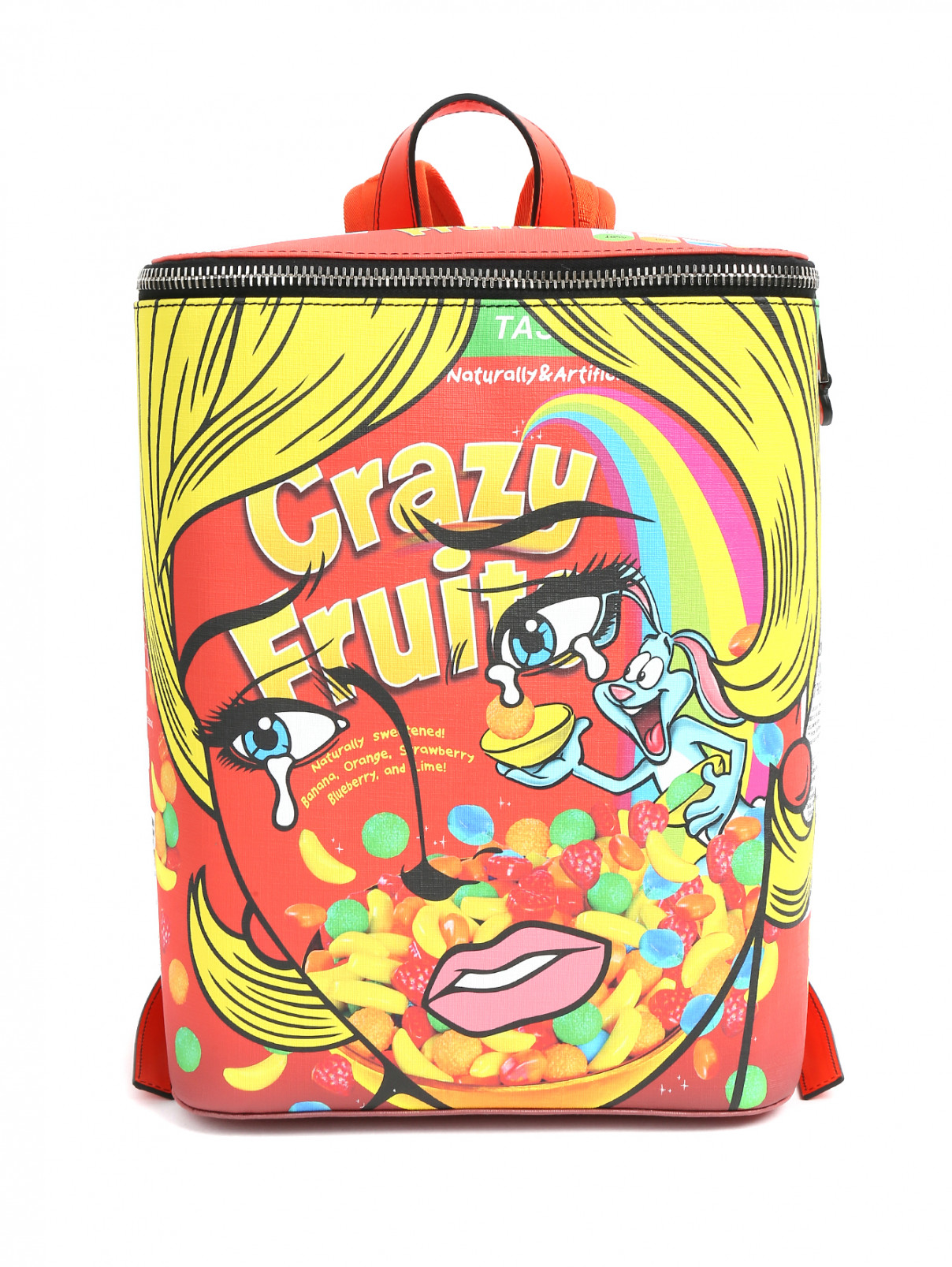 Рюкзак с принтом Moschino Couture  –  Общий вид  – Цвет:  Красный