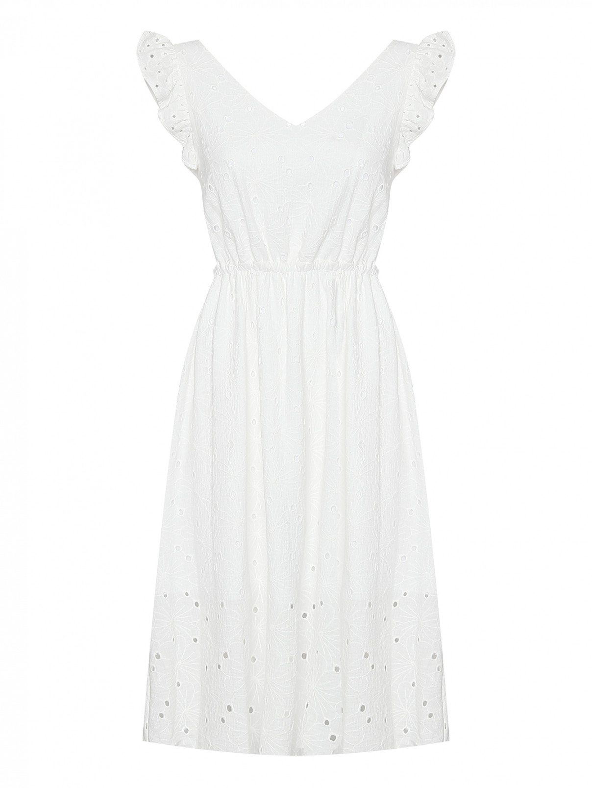 Платье из хлопка с вышивкой ришелье Paul Smith  –  Общий вид  – Цвет:  Белый