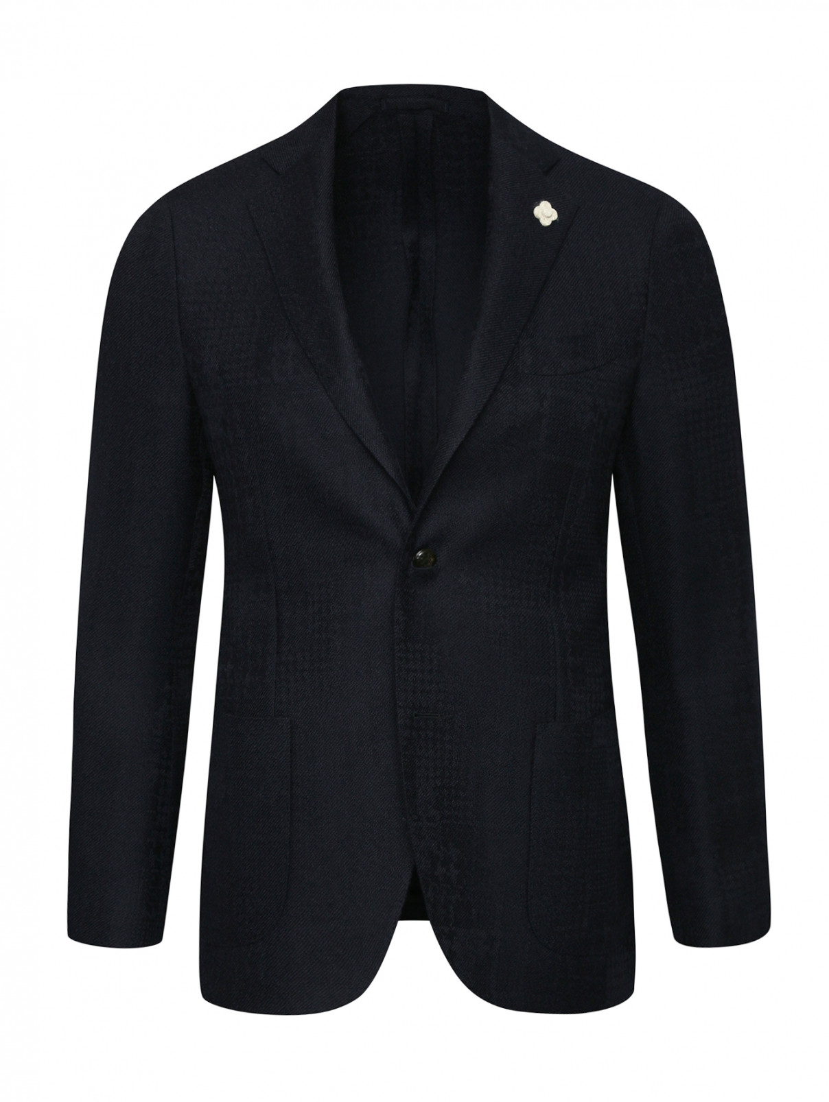 Пиджак из шерсти LARDINI  –  Общий вид  – Цвет:  Синий