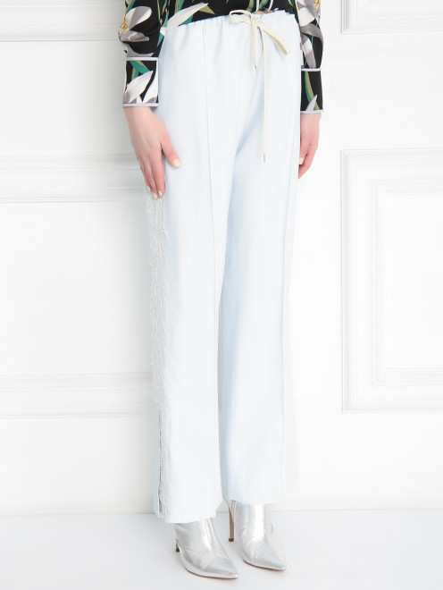 Брюки из вискозы с кружевной отделкой Ermanno Scervino - МодельВерхНиз