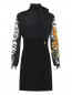 Платье комбинированное с узором и пайетками Cavalli class  –  Общий вид