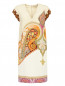 Платье-мини из шелка с узором "пейсли" и боковыми карманами Etro  –  Общий вид