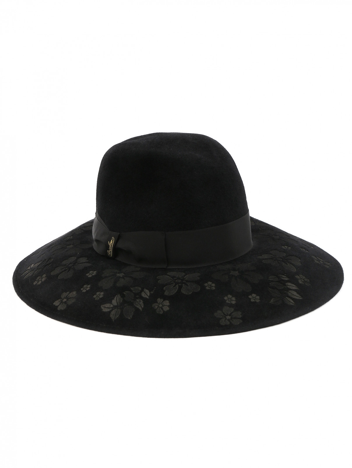 Шляпа из шерсти с узором Borsalino  –  Общий вид  – Цвет:  Черный
