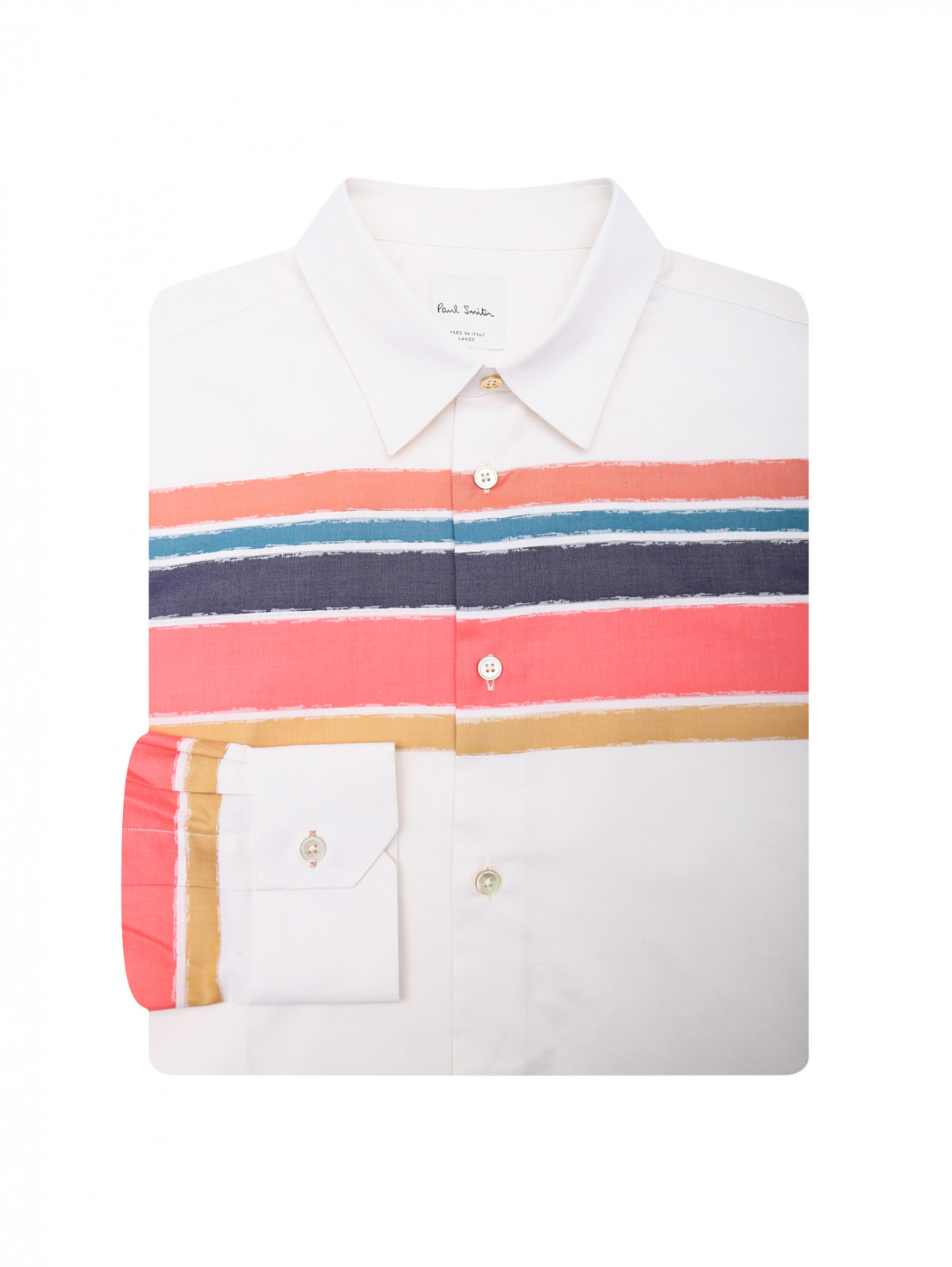 Рубашка из хлопка с контрастными полосками Paul Smith  –  Общий вид  – Цвет:  Узор