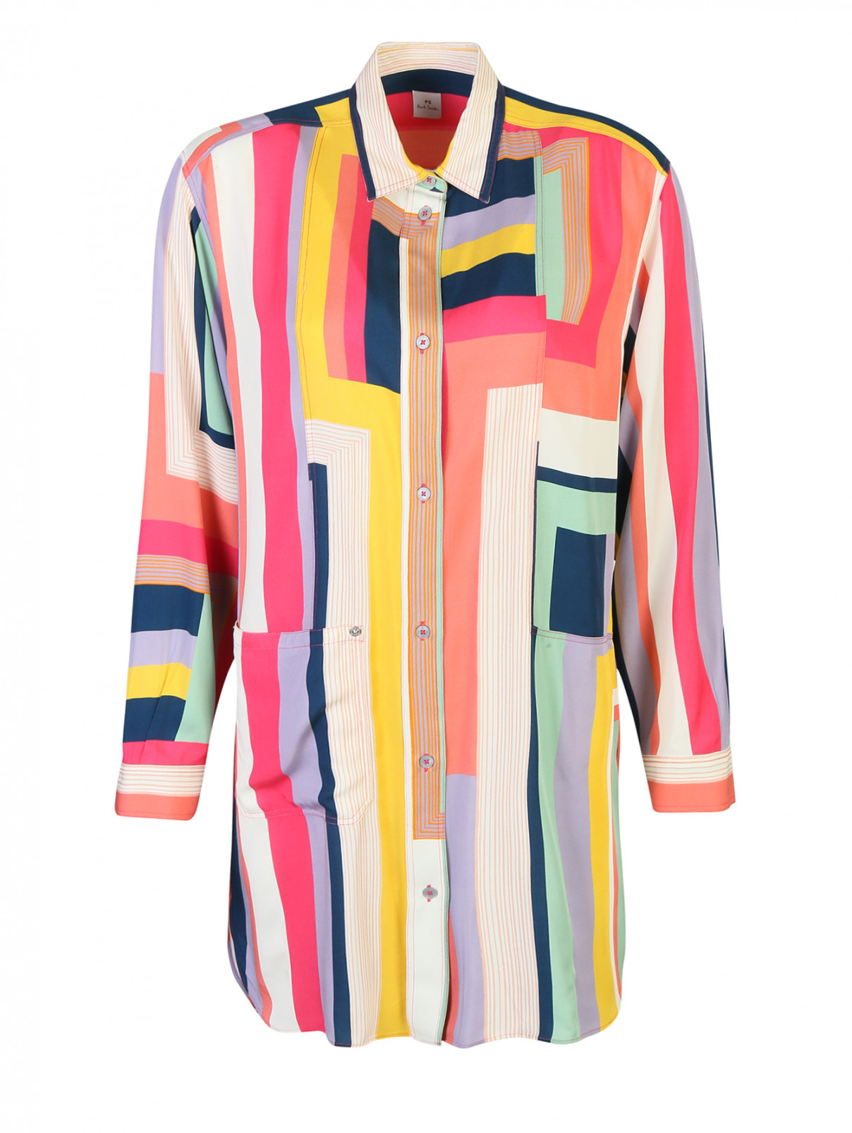Платье с узором полоска из вискозы Paul Smith  –  Общий вид  – Цвет:  Мультиколор