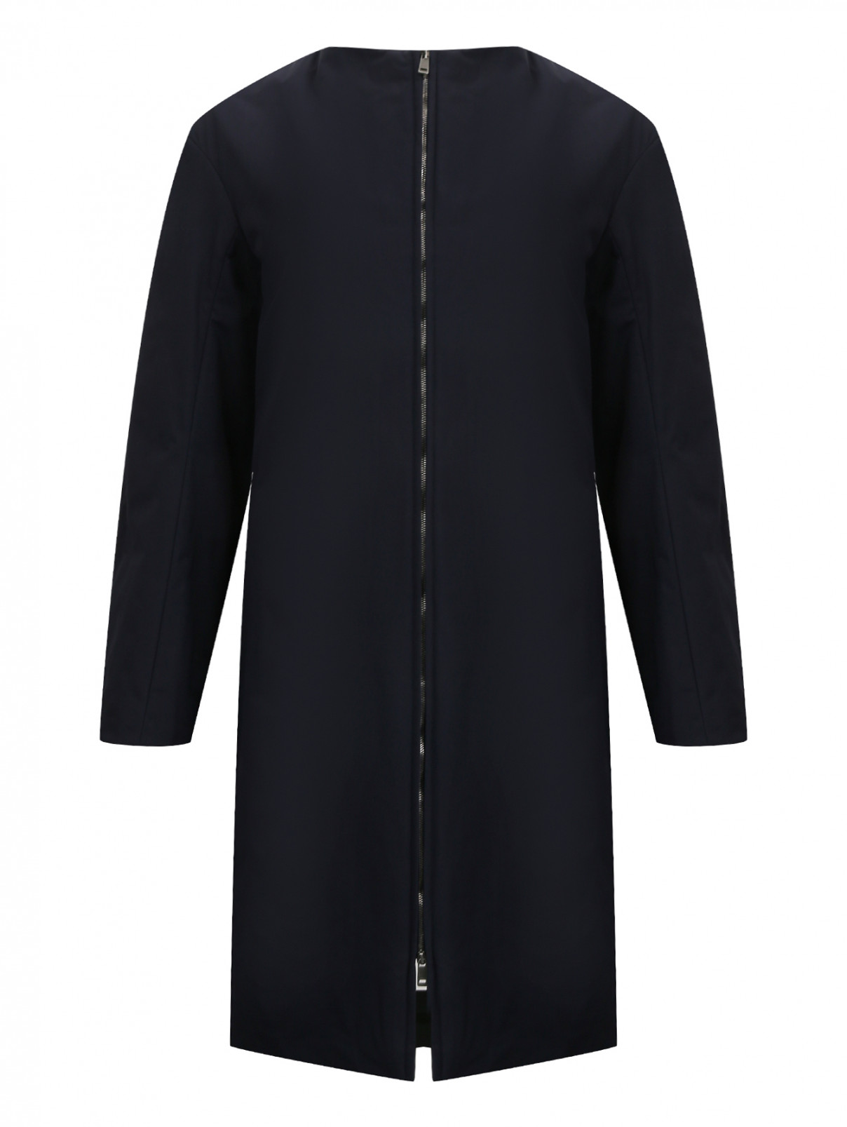 Пальто на молнии с боковыми карманами Jil Sander  –  Общий вид  – Цвет:  Синий