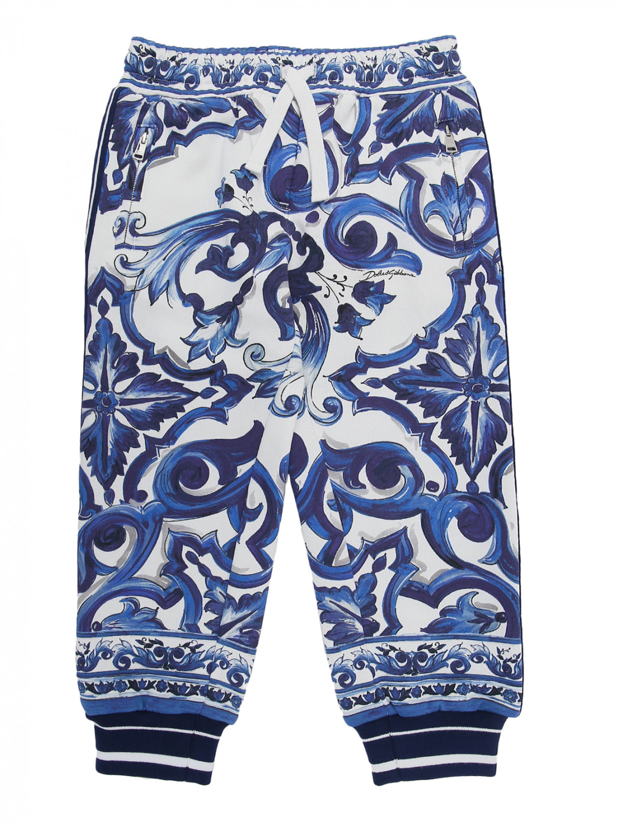 Трикотажные брюки из хлопка Dolce & Gabbana  –  Общий вид  – Цвет:  Узор