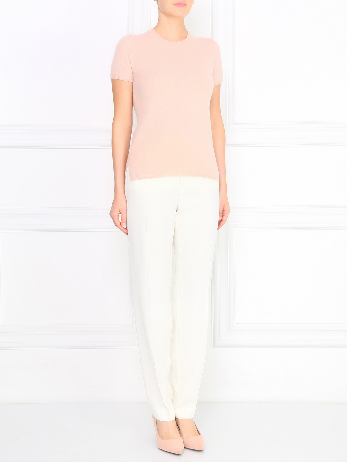 Укороченные брюки Kenzo  –  Модель Общий вид  – Цвет:  Белый