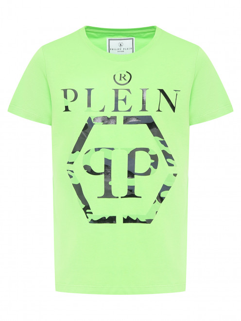 Хлопковая футболка с принтом Philipp Plein - Общий вид