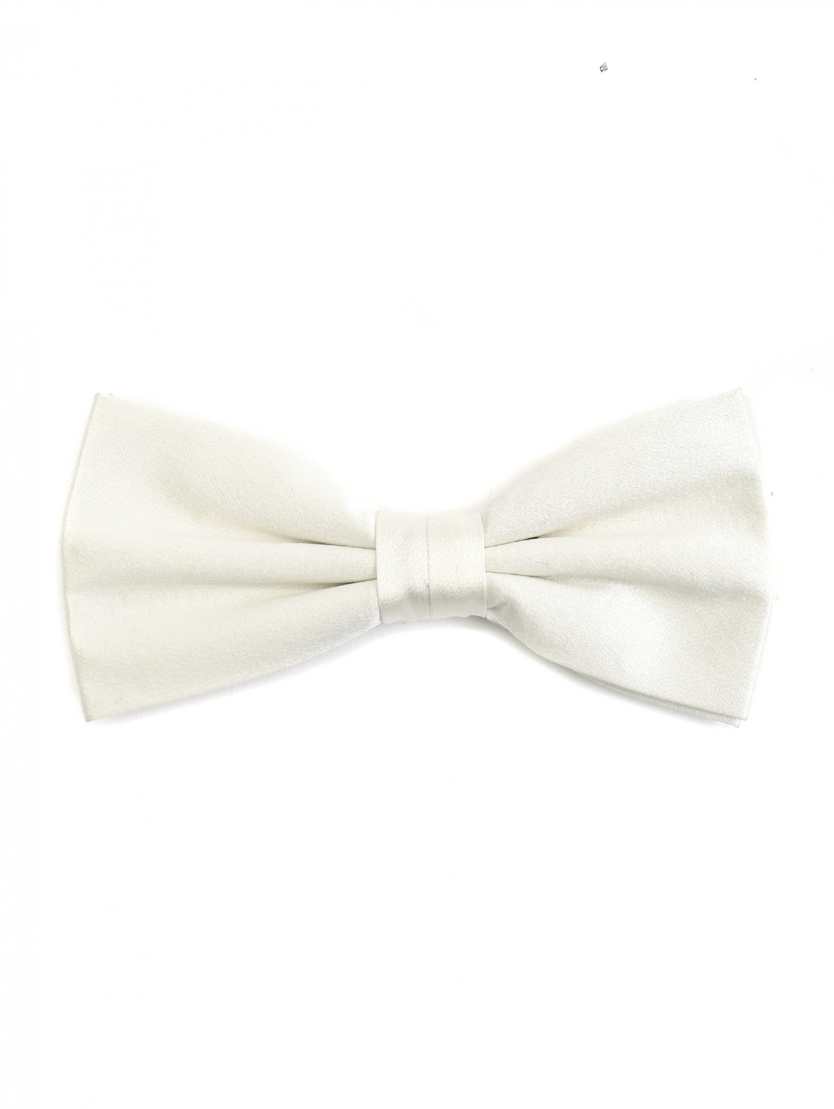 Набор из пояса и галстука-бабочки из шелка Luigi Bianchi Mantova  –  Общий вид  – Цвет:  Белый