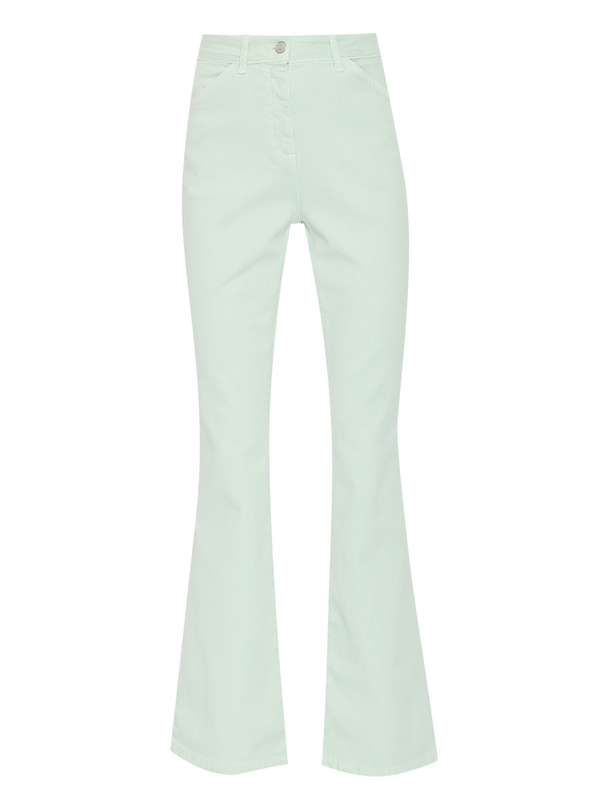 Расклешенные джинсы из хлопка с карманами Max&Co  –  Общий вид  – Цвет:  Зеленый
