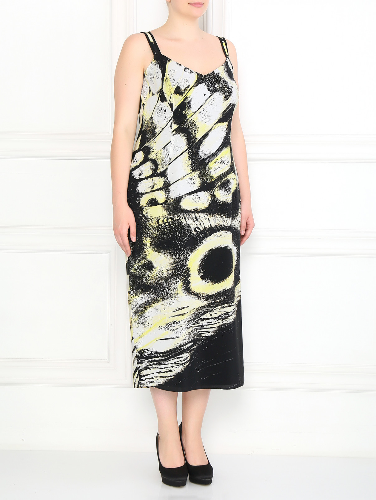 Платье из шелка с абстрактным узором Marina Rinaldi  –  Модель Общий вид  – Цвет:  Узор