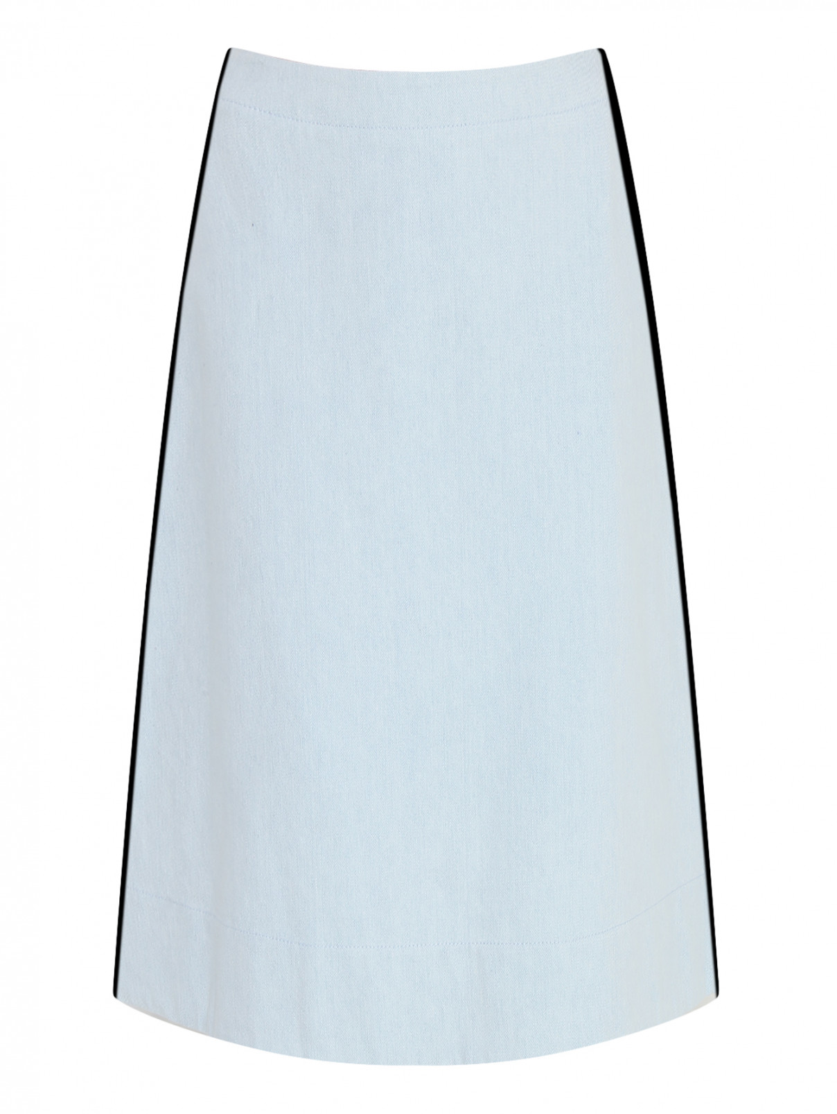 Юбка-трапеция из хлопка Marni  –  Общий вид  – Цвет:  Синий