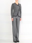 Прямые брюки из смешанной шерсти с узором "полоска" Armani Collezioni  –  Модель Общий вид