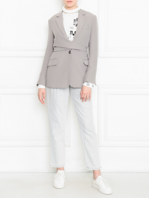 Однобортный жакет с поясом 3.1 Phillip Lim - МодельОбщийВид
