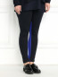 Трикотажные брюки на резинке с контрастными вставками Voyage by Marina Rinaldi  –  Модель Верх-Низ