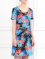 Платье-мини из хлопка  с цветочным узором Love Moschino  –  Модель Верх-Низ