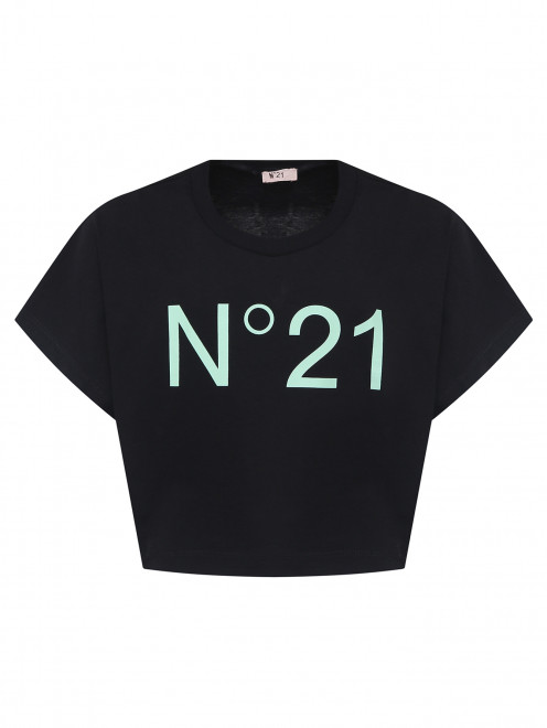 Укороченная футболка с принтом N21 - Общий вид