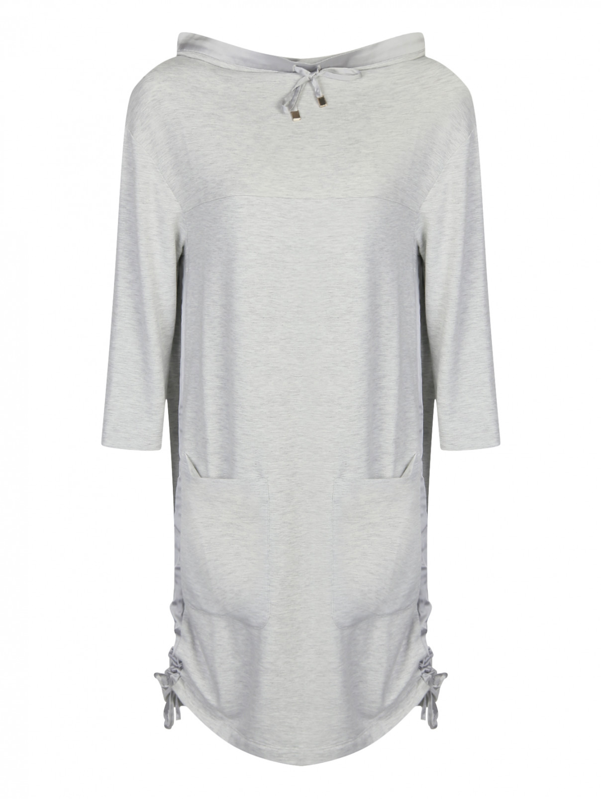 Трикотажное платье свободного кроя Max&Co  –  Общий вид  – Цвет:  Серый