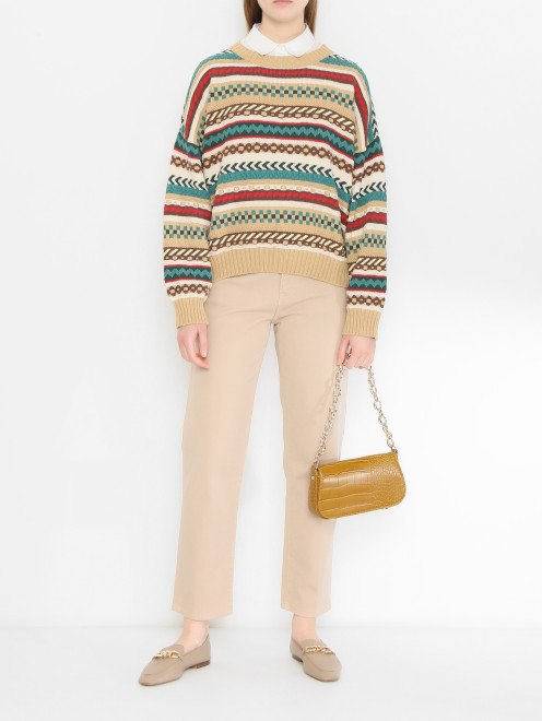 Джемпер из хлопка с узором  Weekend Max Mara - МодельОбщийВид