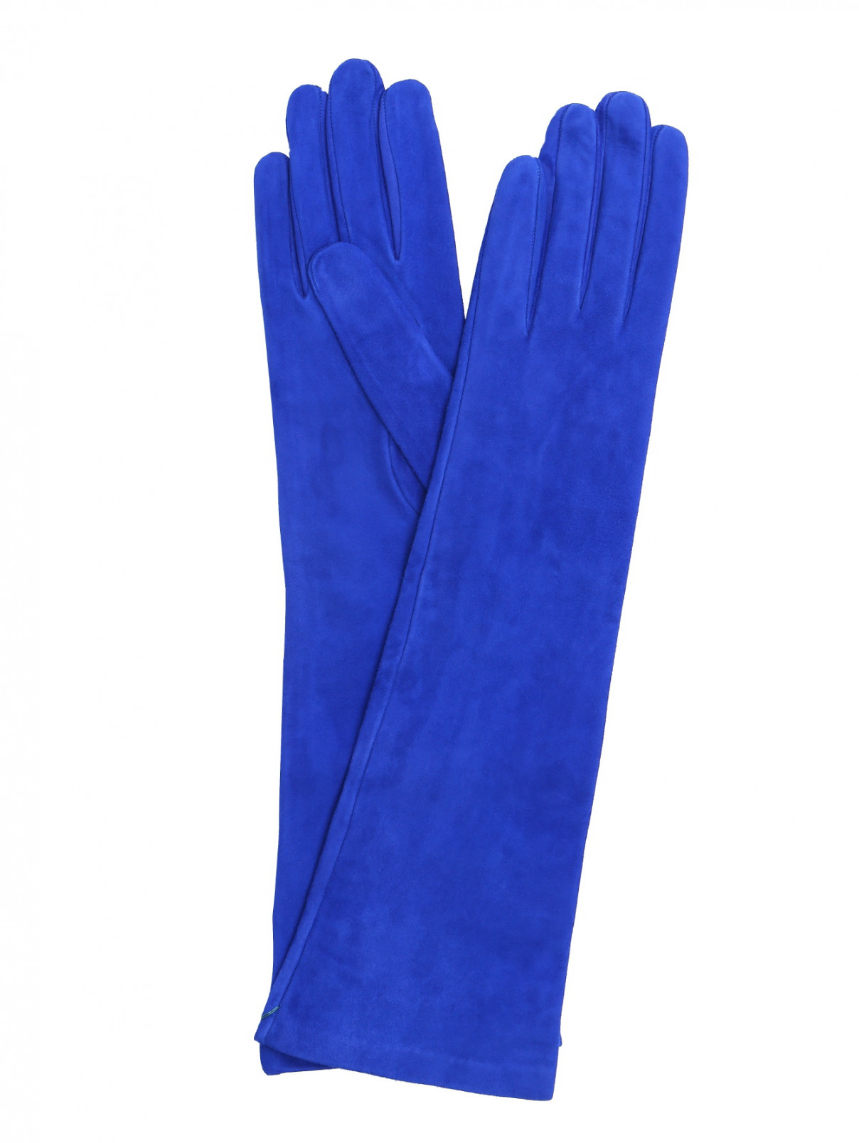Высокие перчатки из замши Ermanno Scervino  –  Общий вид  – Цвет:  Синий