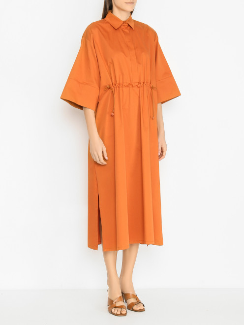 Платье-миди из хлопка свободного кроя Max Mara - МодельВерхНиз