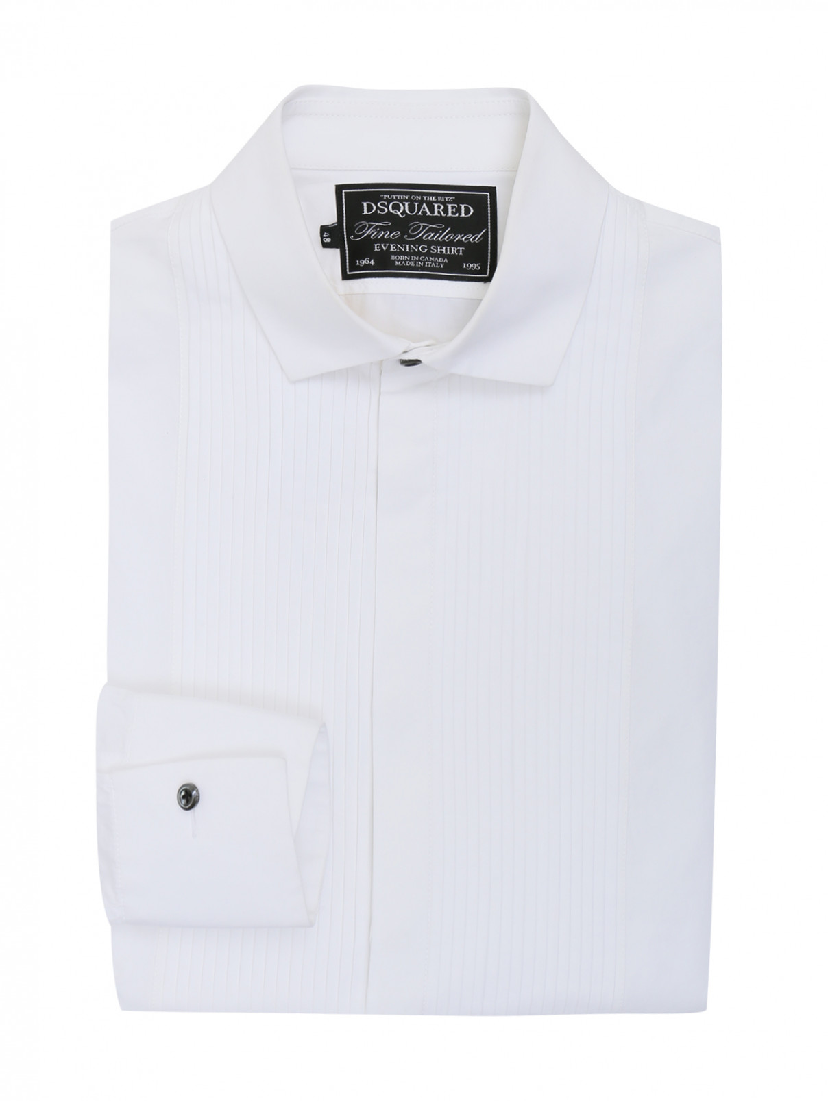 Сорочка из хлопка под запонки Dsquared2  –  Общий вид  – Цвет:  Белый