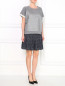 Трикотажная юбка-мини из хлопка с узором Kenzo  –  Модель Общий вид