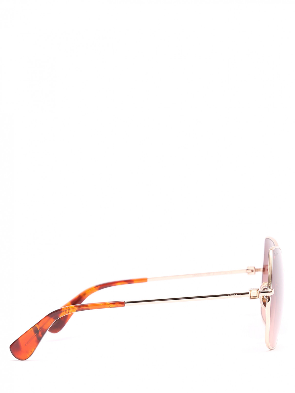 Солнцезащитные очки в оправе из металла Max Mara  –  Обтравка2  – Цвет:  Золотой