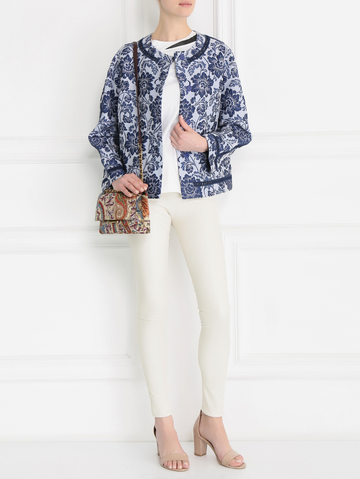 Блуза из хлопка со вставкой Antonio Berardi  –  Модель Общий вид  – Цвет:  Белый