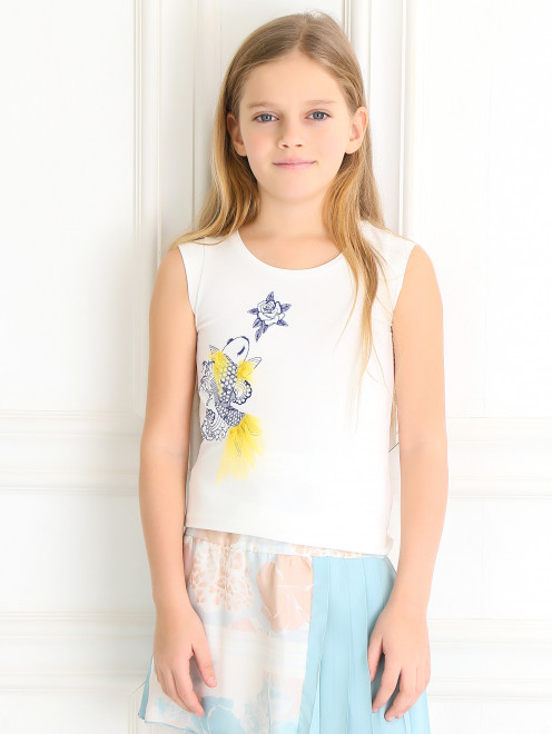 Топ с вышивкой Gaultier Junior - Модель Верх-Низ
