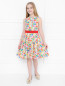 Платье из хлопка с узором Moschino Teen  –  МодельОбщийВид