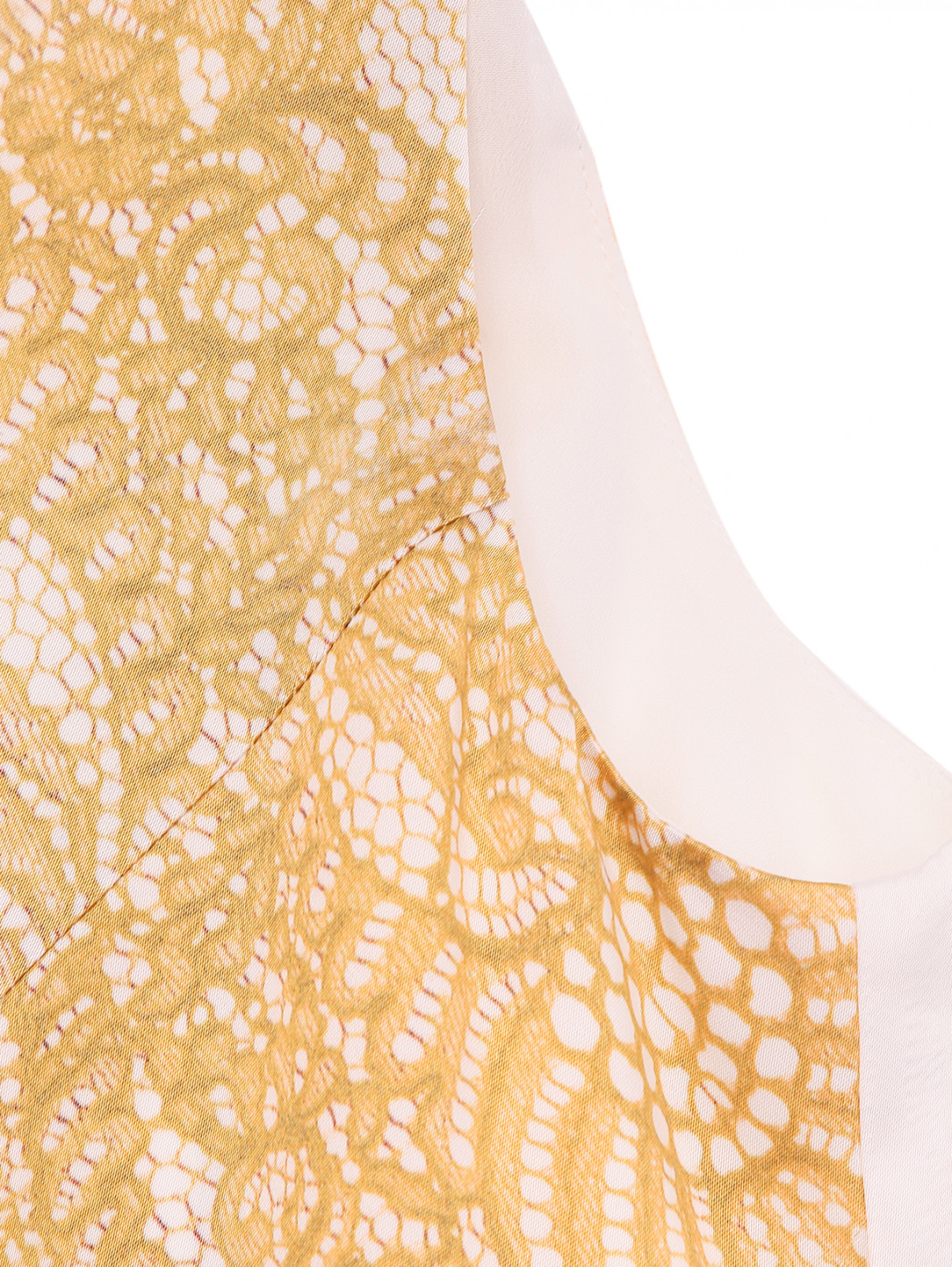 Платье из вискозы с узором Marina Rinaldi  –  Деталь1  – Цвет:  Белый