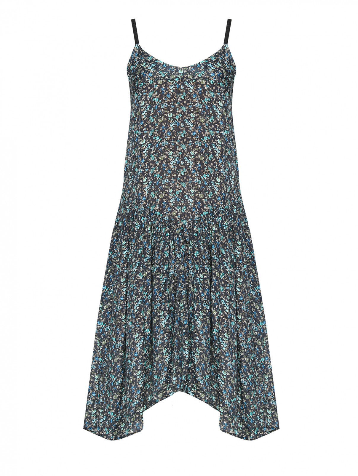 Платье из вискозы и шелка с узором TWINSET  –  Общий вид  – Цвет:  Узор