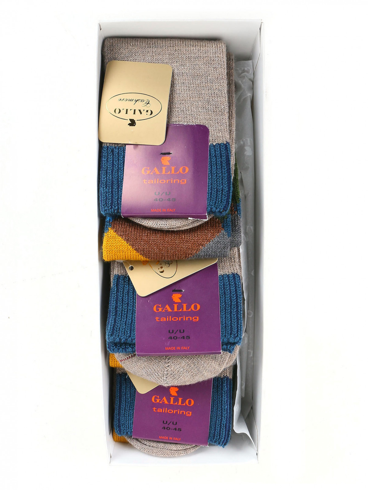 Носки из шерсти с узором Gallo  –  Общий вид  – Цвет:  Узор