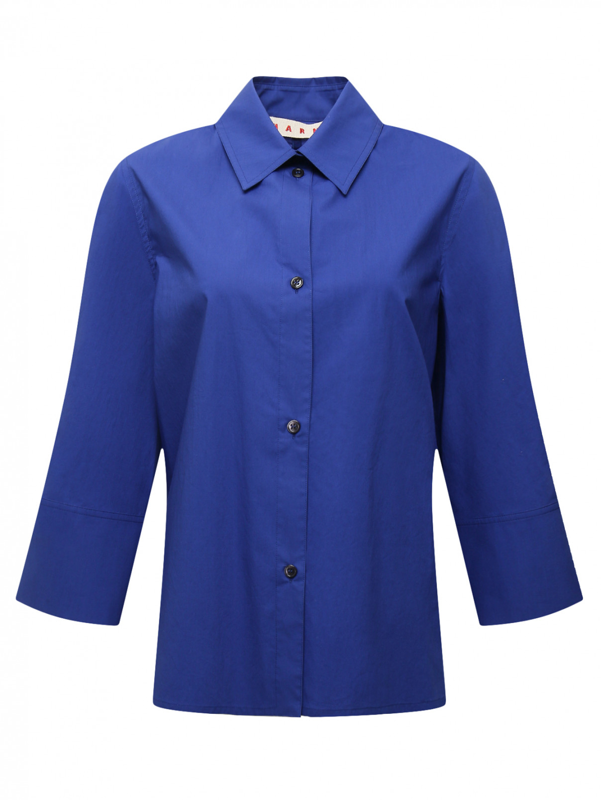 Рубашка из хлопка свободного кроя Marni  –  Общий вид  – Цвет:  Синий