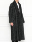 Пальто из смешанной шерсти свободного кроя с узором Manila Grace  –  МодельВерхНиз
