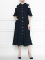 Платье из льна с короткими рукавами и боковыми карманами Persona by Marina Rinaldi  –  МодельОбщийВид