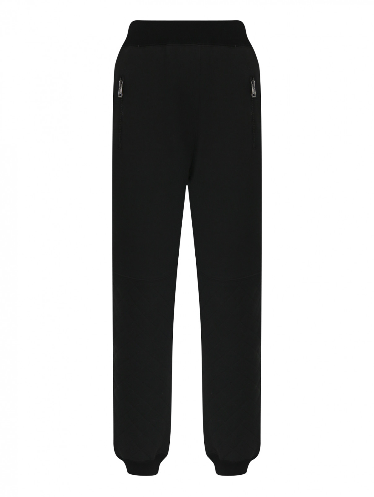 Трикотажные брюки на резинке с карманами Ermanno Scervino  –  Общий вид  – Цвет:  Черный
