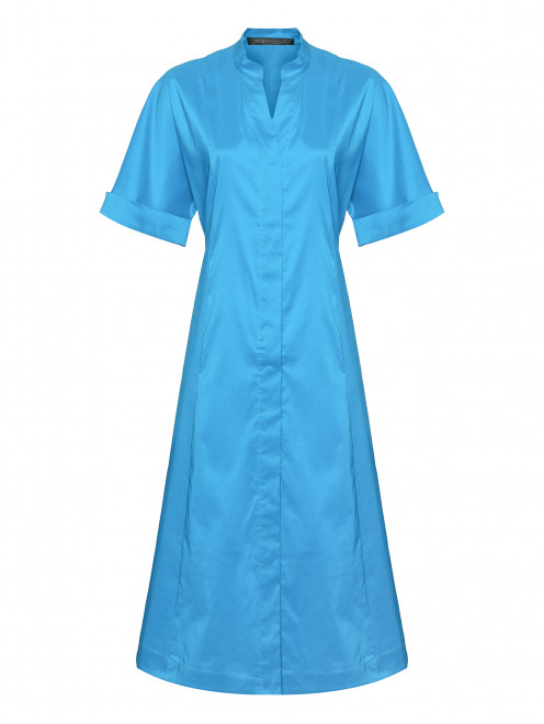 Платье-рубашка с короткими рукавами и карманами - Общий вид