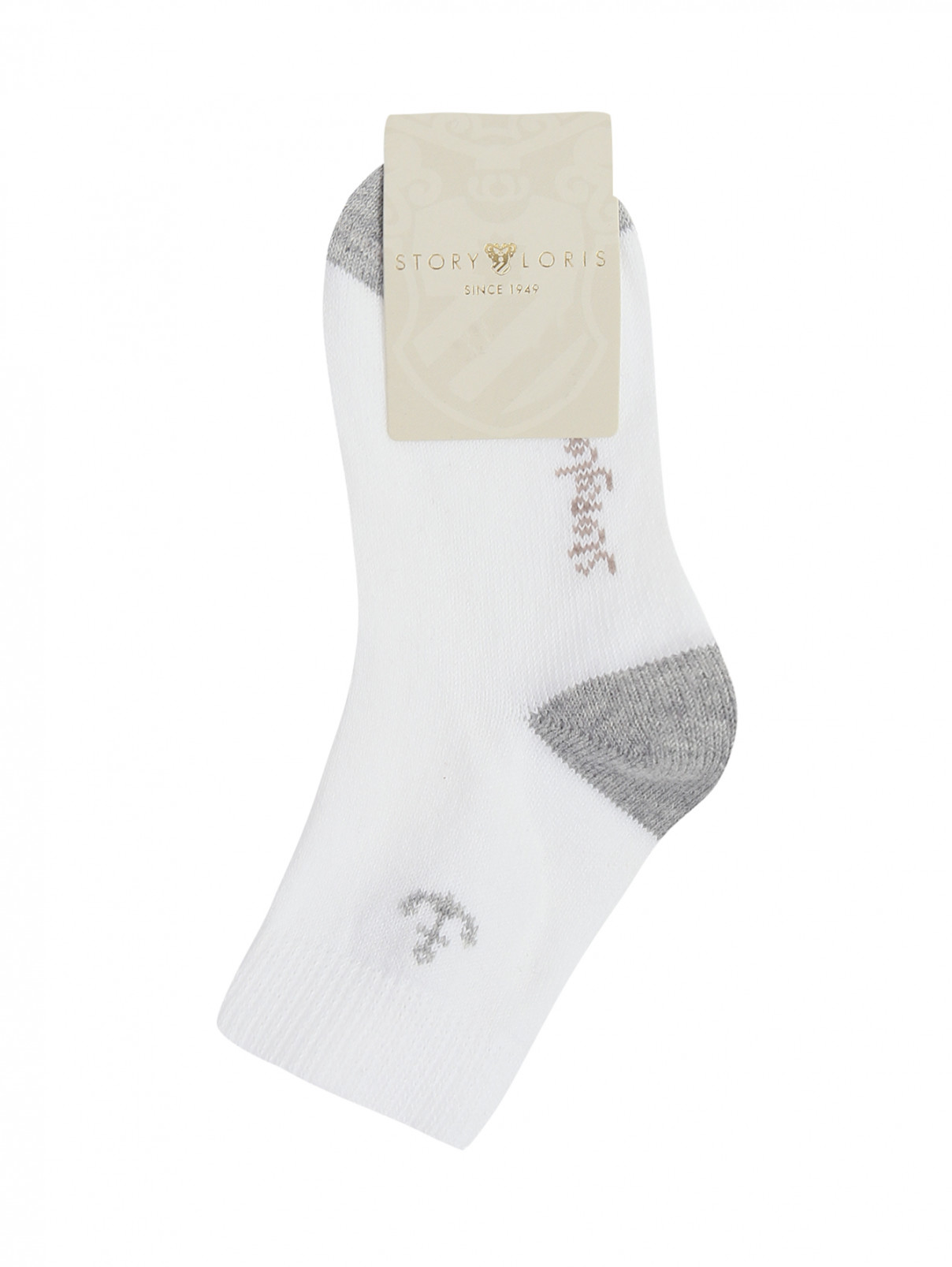 Носки из хлопка с контрастной отделкой Story Loris  –  Общий вид  – Цвет:  Белый
